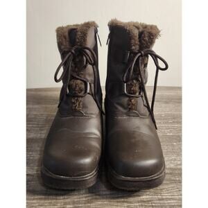 Totes Katie Faux Fur Lined Brown Zip Up Women's Boots Size 7